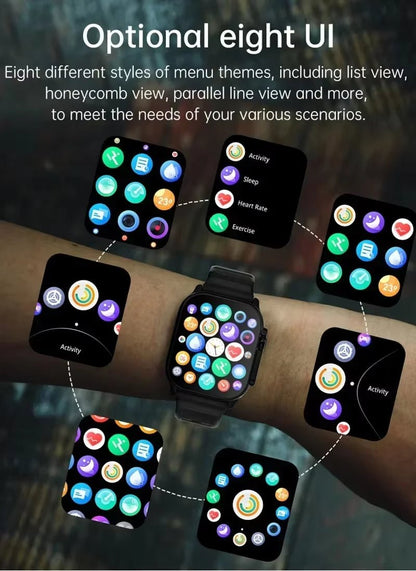 Smart Watch Bluetooth Talk Smartwatch Message Alert Heart Rate Monitor Sports Watch for Android IOS Men Women - SkinNails&Makeup