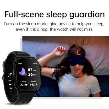 Smart Watch Bluetooth Talk Smartwatch Message Alert Heart Rate Monitor Sports Watch for Android IOS Men Women - SkinNails&Makeup