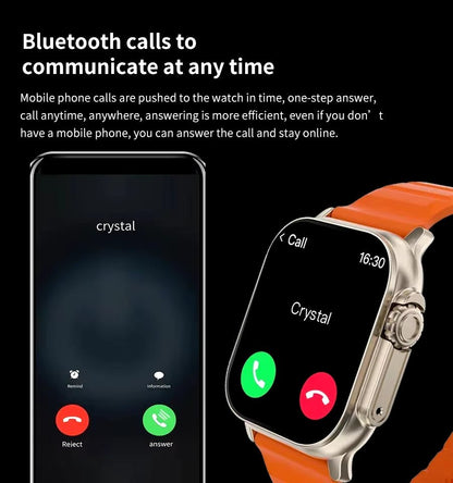 Smart Watch Bluetooth Talk Smartwatch Message Alert Heart Rate Monitor Sports Watch for Android IOS Men Women - SkinNails&Makeup