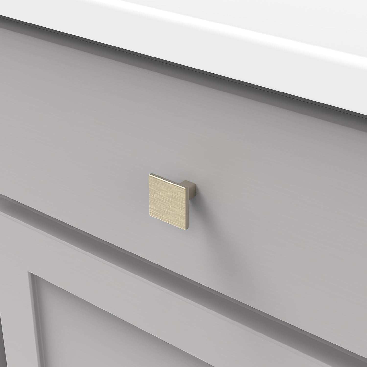 Solid Core Kitchen Cabinet Knobs, Luxury Cabinet and Dresser Knobs, Handle Pulls for Doors & Drawers, 1 - 1/4 Inch, Elusive Golden Nickel, Skylight Collection (Pack of 10) - SkinNails&Makeup