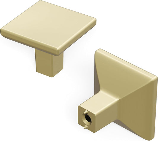 Solid Core Kitchen Cabinet Knobs, Luxury Cabinet and Dresser Knobs, Handle Pulls for Doors & Drawers, 1 - 1/4 Inch, Elusive Golden Nickel, Skylight Collection (Pack of 10) - SkinNails&Makeup