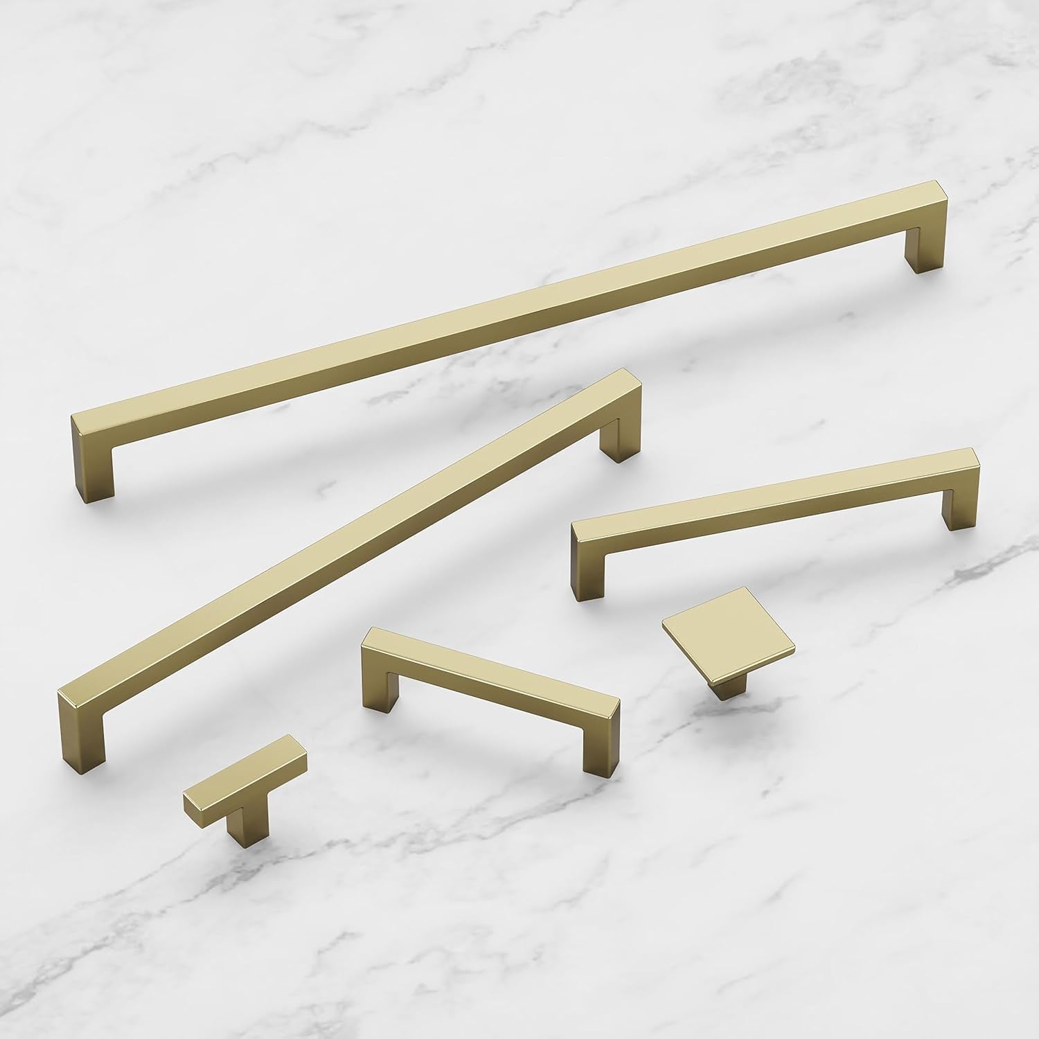 Solid Core Kitchen Cabinet Knobs, Luxury Cabinet and Dresser Knobs, Handle Pulls for Doors & Drawers, 1 - 1/4 Inch, Elusive Golden Nickel, Skylight Collection (Pack of 10) - SkinNails&Makeup