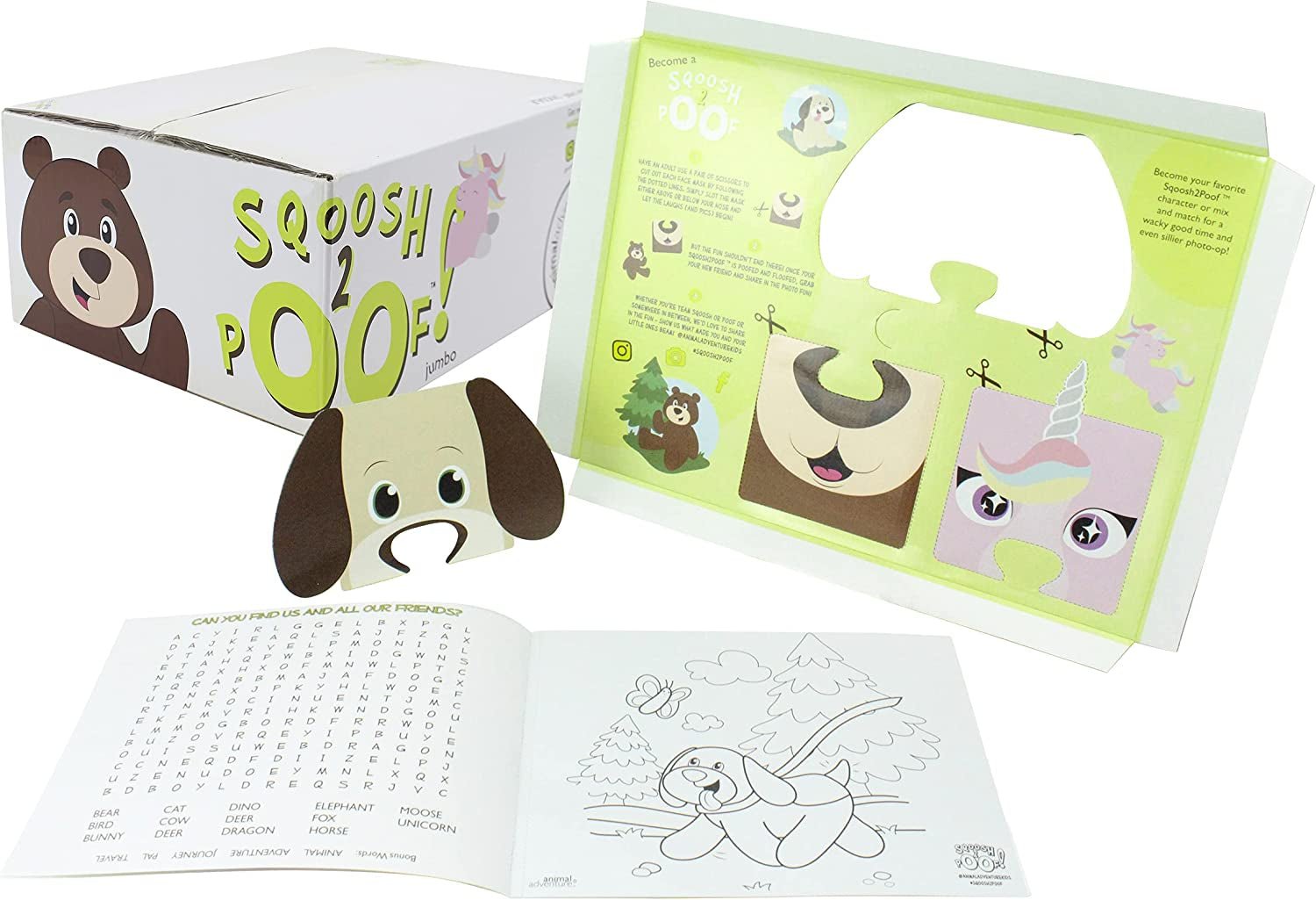 ®| Sqoosh2Poof™| Jumbo Plush Character Compressed inside Small Box | 54" Bear - SkinNails&Makeup