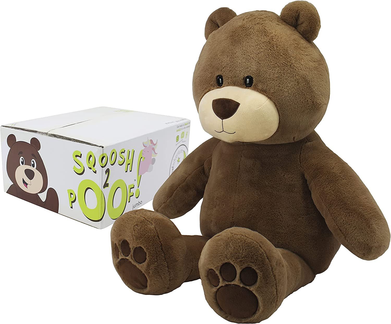 ®| Sqoosh2Poof™| Jumbo Plush Character Compressed inside Small Box | 54" Bear - SkinNails&Makeup