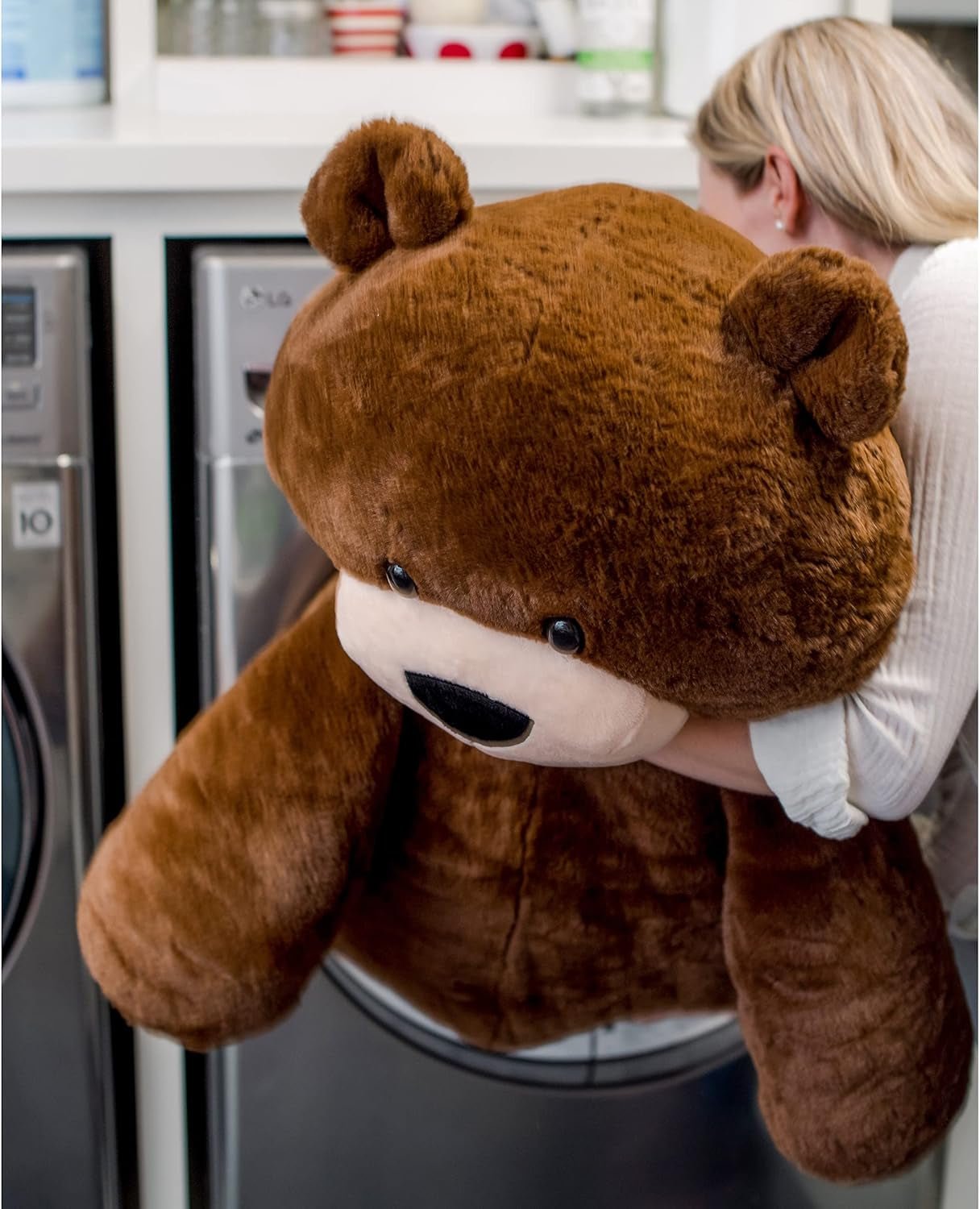 ®| Sqoosh2Poof™| Jumbo Plush Character Compressed inside Small Box | 54" Bear - SkinNails&Makeup