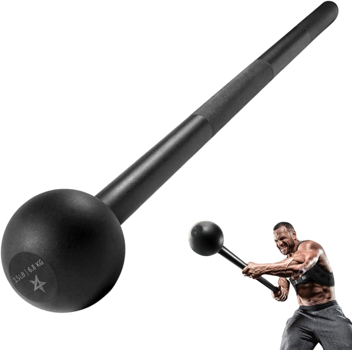 Steel Mace Bell for Strength Training, Support Full Body, Muscles, Shoulder, Grips & Forearms Workouts, Stretching 5, 7, 10, 15, 20, 25, 30 LB for Woman & Man - SkinNails&Makeup