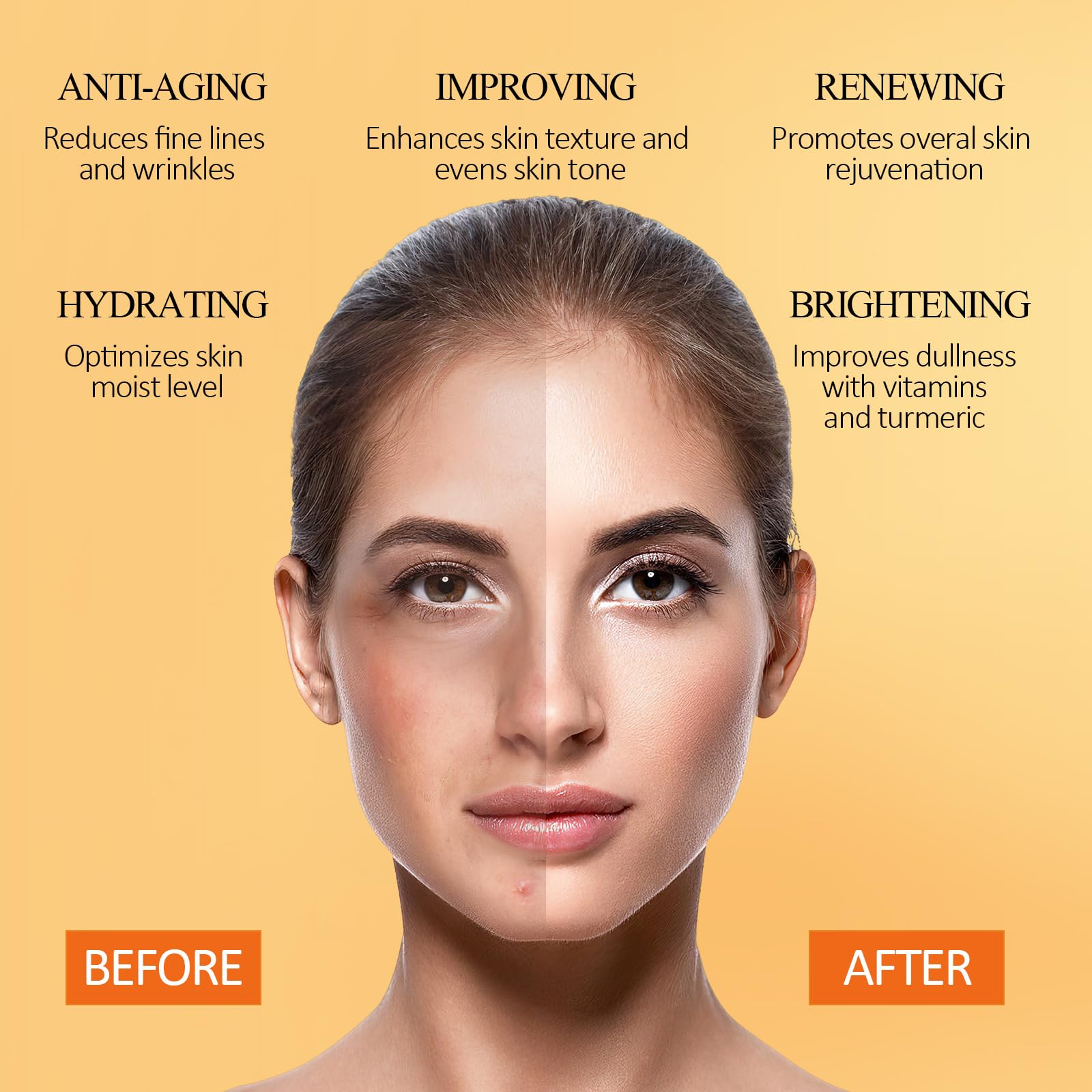 Vitamin C Face Mask with Kaolin Clay and Turmeric for Dark Spots, Dull Skin, Skincare Facial Mask for Controlling Oil and Refining Pores 5.29 Oz - SkinNails&Makeup