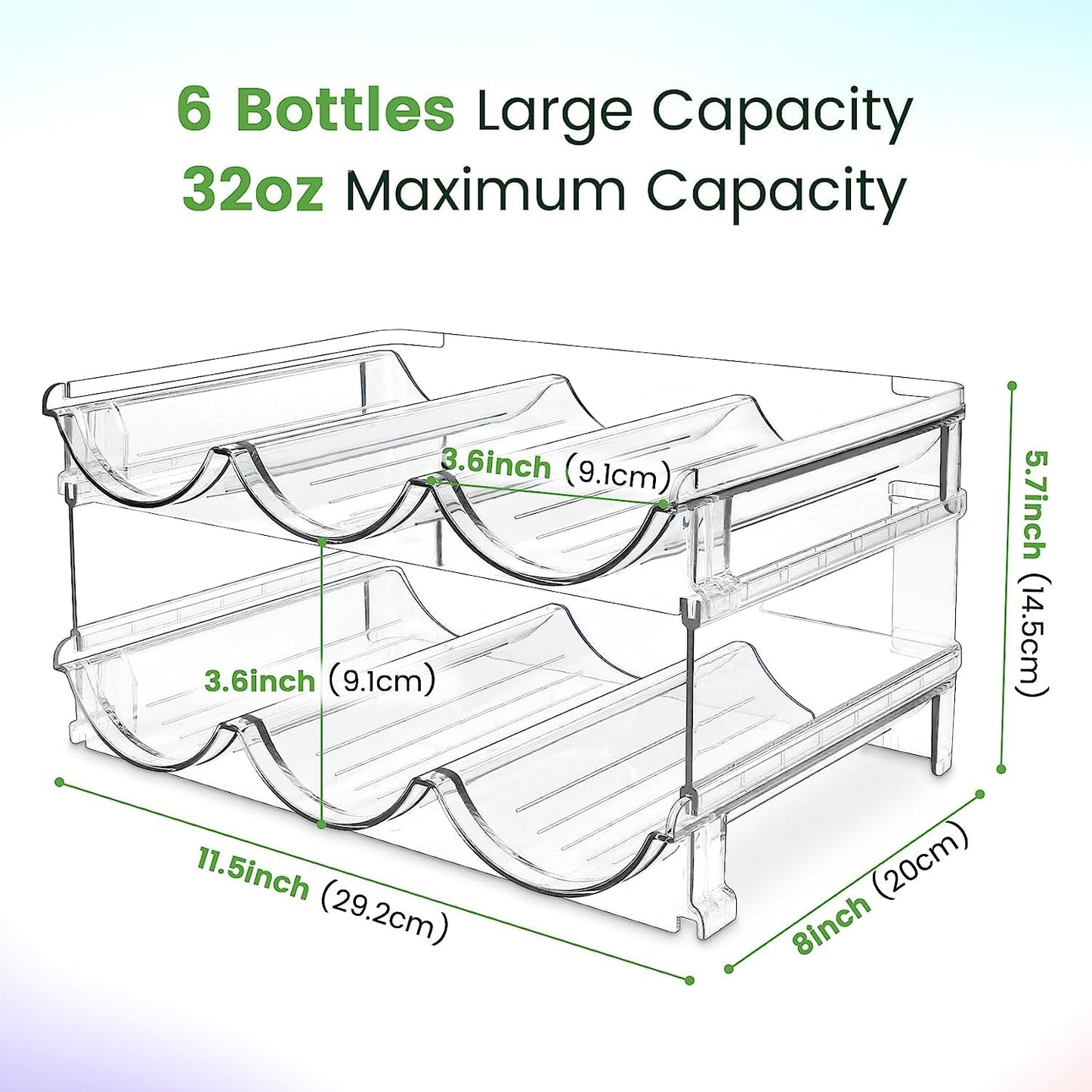 Water Bottle Organizer for Cabinet, Water Bottle Storage Organizer, 2 Packs Water Bottle Storage Rack, Water Bottle Holder for Cabinet, Stackable Water Bottle Storage Rack - SkinNails&Makeup
