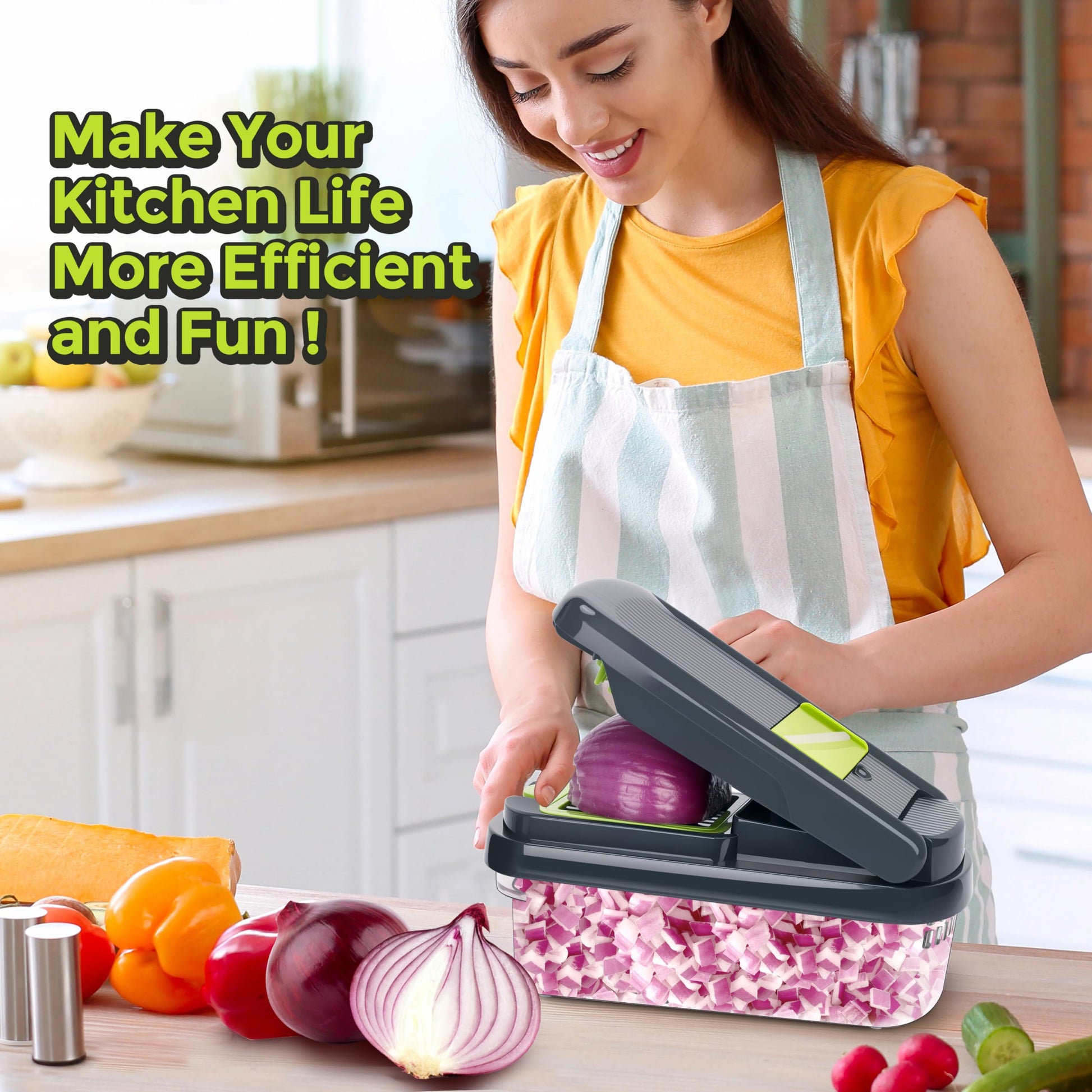 Yusshn 12 - in - 1 Vegetable Chopper – The Viral Kitchen Gadget Every Home Cook Needs 🥗🔪 - SkinNails&Makeup