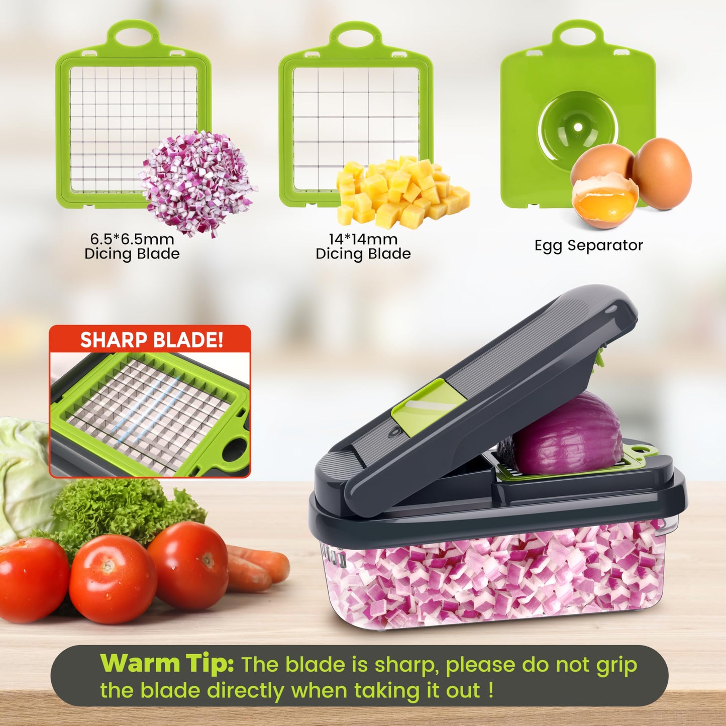 Yusshn 12 - in - 1 Vegetable Chopper – The Viral Kitchen Gadget Every Home Cook Needs 🥗🔪 - SkinNails&Makeup