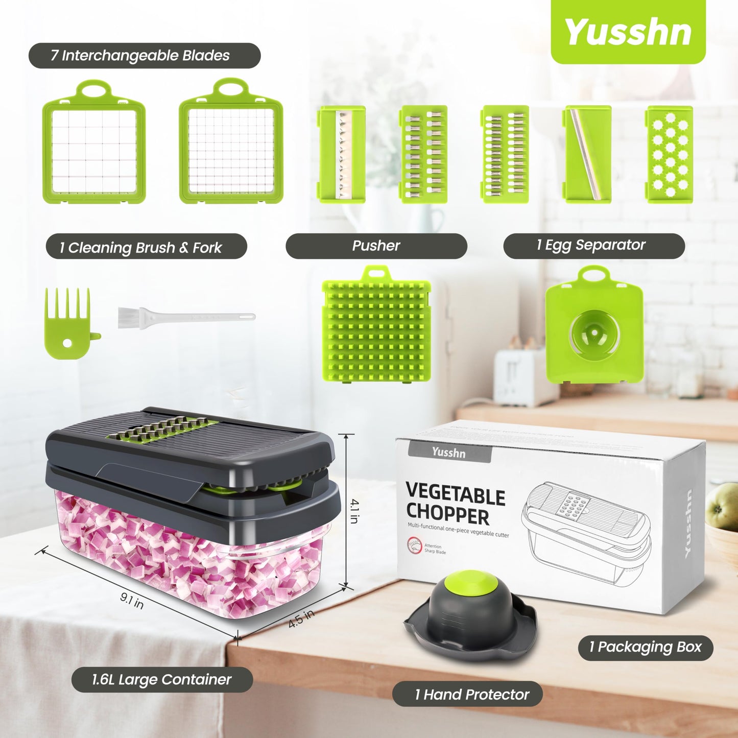 Yusshn 12 - in - 1 Vegetable Chopper – The Viral Kitchen Gadget Every Home Cook Needs 🥗🔪 - SkinNails&Makeup